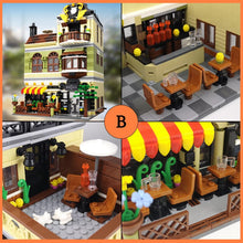 City Street View Building Blocks - CAFE Shop Garden Hotel Restaurant Store