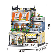 City Street View Building Blocks - CAFE Shop Garden Hotel Restaurant Store