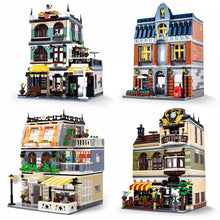 City Street View Building Blocks - CAFE Shop Garden Hotel Restaurant Store